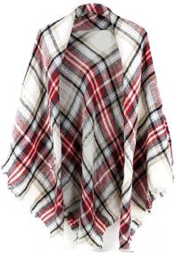 img 4 attached to 🧣 Women's Checked Tartan Pashmina Scarf