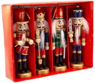 🎄 kurt adler wooden nutcracker ornament 4-piece box set – 5-inch festive decoration collection logo