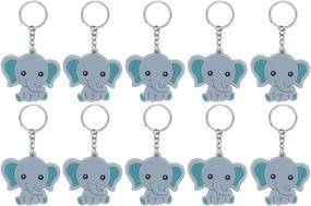 img 4 attached to 🐘 Discover 20 Blue Baby Elephant Keychains for Elephant Themed Party Favors - Perfect for Boys' Birthday Party Supplies, Baby Shower Celebrations, Kid's Toy Ornament Souvenirs