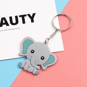 img 1 attached to 🐘 Discover 20 Blue Baby Elephant Keychains for Elephant Themed Party Favors - Perfect for Boys' Birthday Party Supplies, Baby Shower Celebrations, Kid's Toy Ornament Souvenirs
