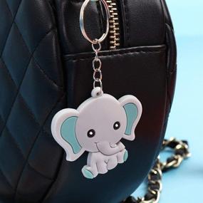 img 2 attached to 🐘 Discover 20 Blue Baby Elephant Keychains for Elephant Themed Party Favors - Perfect for Boys' Birthday Party Supplies, Baby Shower Celebrations, Kid's Toy Ornament Souvenirs