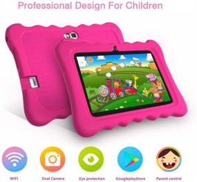 img 3 attached to 📱 Лучший 7-дюймовый планшет Andriod 9.0 для детей с образовательными приложениями, играми, WiFi и многим другим - в комплекте ударопрочный чехол в розовом цвете!