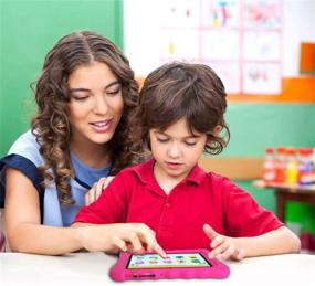 img 1 attached to 📱 Лучший 7-дюймовый планшет Andriod 9.0 для детей с образовательными приложениями, играми, WiFi и многим другим - в комплекте ударопрочный чехол в розовом цвете!