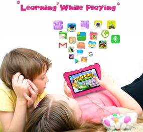 img 2 attached to 📱 Лучший 7-дюймовый планшет Andriod 9.0 для детей с образовательными приложениями, играми, WiFi и многим другим - в комплекте ударопрочный чехол в розовом цвете!