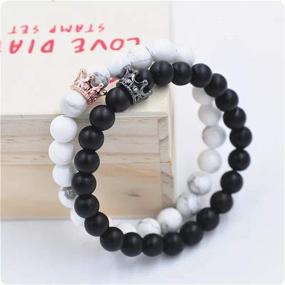 img 3 attached to ❤️ LIDU Love Bracelet | King and Queen Tier Friendship Bracelet with 8mm Beads