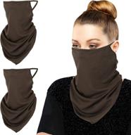 🧣 moko scarf mask bandana with ear loops 3 pack: ultimate outdoor face protection for women and men logo