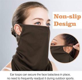 img 1 attached to 🧣 MoKo Scarf Mask Bandana with Ear Loops 3 Pack: Ultimate Outdoor Face Protection for Women and Men