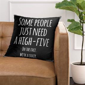 img 3 attached to 🤣 UPOOS Funny Black Meme Throw Pillow Cover with Sarcastic Inspirational Quotation - 18x18 Inches Square Pillowcase for Home Decor