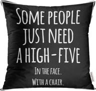 🤣 upoos funny black meme throw pillow cover with sarcastic inspirational quotation - 18x18 inches square pillowcase for home decor logo