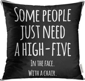 img 4 attached to 🤣 UPOOS Funny Black Meme Throw Pillow Cover with Sarcastic Inspirational Quotation - 18x18 Inches Square Pillowcase for Home Decor