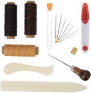 📚 bookbinding crafts starter kit - shappy 15 pieces: bone folder, paper creaser, waxed thread, awl, large-eye needles for diy bookbinding crafts and sewing supplies logo