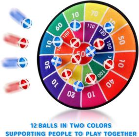 img 3 attached to 🎯 Dart Board for Kids: 12 Sticky Balls & 2 Colors - Perfect Indoor/Outdoor Game Gift for Boys and Girls