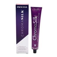 revitalize your hair with pravana chromasilk creme hair color - light red/violet blonde infused with silk & keratin protein logo