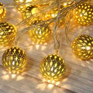 10 ft 20 led moroccan globe fairy string lights by betus - battery 🌟 powered waterproof party hanging lights for christmas, garden, porch, patio, indoor wedding decor - warm white логотип