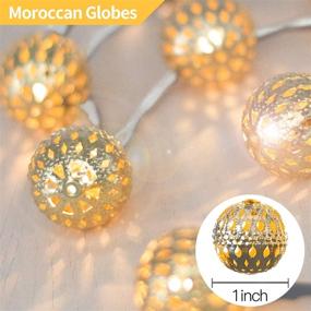 img 2 attached to 10 Ft 20 LED Moroccan Globe Fairy String Lights by Betus - Battery 🌟 Powered Waterproof Party Hanging Lights for Christmas, Garden, Porch, Patio, Indoor Wedding Decor - Warm White