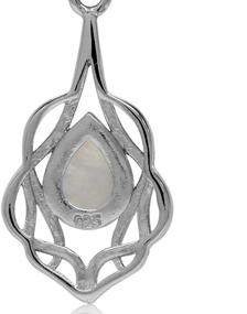 img 1 attached to Natural Moonstone Sterling Solitaire Pendant Women's Jewelry