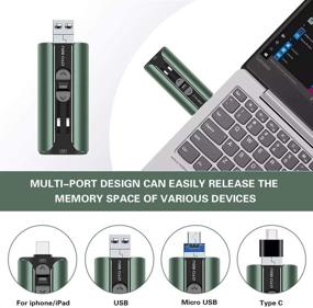 img 3 attached to 📱 256GB Flash Drive for iPhone & Android, High-Speed Thumb Drive, USB Memory Stick with Photo Stick Feature - External Storage for iPhone/iPad/Android/PC (Dark Green)