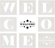 🖌️ penta angel welcome sign stencils - set of 8 large, reusable plastic templates for diy lettering and painting on wood, ideal for hotel, home, porch decorations logo