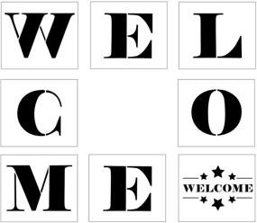 img 2 attached to 🖌️ Penta Angel Welcome Sign Stencils - Set of 8 Large, Reusable Plastic Templates for DIY Lettering and Painting on Wood, Ideal for Hotel, Home, Porch Decorations