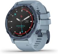 garmin descent mk2s dive computer - smaller size, watch-style & multisport training, smart features - mineral blue with sea foam silicone band logo