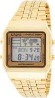 ⌚ часы casio digital world time для мужчин a500wga-1df: наручные часы из нержавеющей стали с точным показанием времени логотип