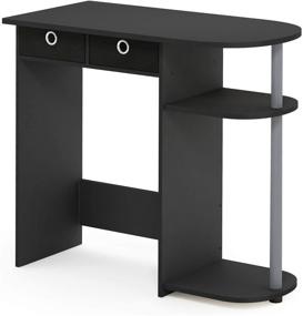 img 4 attached to 💻 Functional Furinno Go Green Laptop Computer Desk with 2 Storage Drawers in Sleek Black/Grey Design