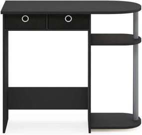 img 1 attached to 💻 Functional Furinno Go Green Laptop Computer Desk with 2 Storage Drawers in Sleek Black/Grey Design
