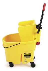 img 3 attached to 🪣 Rubbermaid Commercial Products' WaveBrake - Yellow, 35 Quart, Side-Press Wringer Combo Mop Bucket on Wheels for Commercial and Industrial Use
