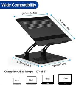 img 3 attached to 🖥️ Регулируемая эргономичная алюминиевая подставка для ноутбука - совместима с различными моделями.