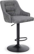 🪑 phi villa bar stools counter height, adjustable swivel barstools with back for kitchen island, dining room, and bar - modern bar chairs for every room decor, load capacity up to 250 lbs - grey, pack of 1 logo