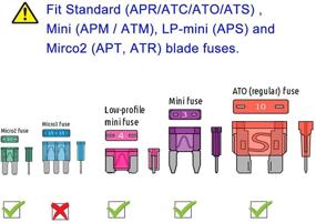 img 3 attached to MuHize 200 PCS Car Fuses Assortment Kit - Automotive Fuses: Standard, Mini, Low Profile Mini, Micro2 ATR (2A/3A/5A/7.5A/10A/15A/20A/25A/30A/35A/40A) - 4 Types Included