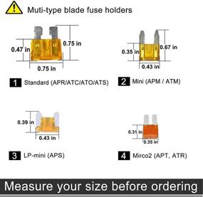 img 1 attached to MuHize 200 PCS Car Fuses Assortment Kit - Automotive Fuses: Standard, Mini, Low Profile Mini, Micro2 ATR (2A/3A/5A/7.5A/10A/15A/20A/25A/30A/35A/40A) - 4 Types Included