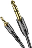 🎧 kingtop 3.5mm male to 6.35mm male trs stereo headphone jack audio adapter - amplifiers, guitar, keyboard piano, home theater, mixing console, headphones (4.3ft / 1.3m) logo