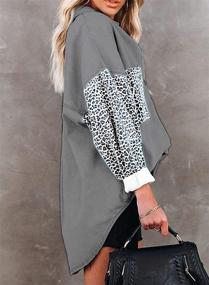 img 1 attached to Sidefeel Sleeve Colorblock Contrast Leopard Women's Clothing