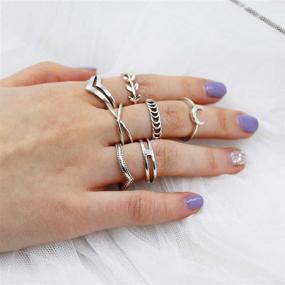 img 2 attached to 💍 Stylish MOROTOLE 15Pcs Simple Knuckle Midi Ring Set: Vintage Gold/Silver Stackable Rings for Women/Girls Finger Joint Knuckle Ring Set Jewelry