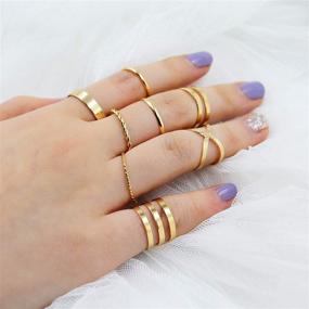 img 1 attached to 💍 Stylish MOROTOLE 15Pcs Simple Knuckle Midi Ring Set: Vintage Gold/Silver Stackable Rings for Women/Girls Finger Joint Knuckle Ring Set Jewelry