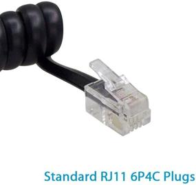 img 2 attached to 📞 SHONCO Phone Cord Landline - 2 Pack 13Ft, Standard RJ9 4P4C Plugs, Black