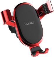 📱 universal gravity car phone holder mount: securely fits iphone 12 pro max mini se 9 11 pro max xs max xr x 8 7 plus, samsung galaxy note10 s20 s10 etc - red logo