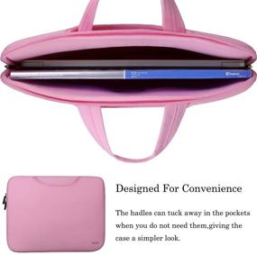 img 2 attached to Naukay Laptop Case Bag - Slim & Durable Briefcase Handle Bag for 15-15.6 Inch MacBook Pro & Ultrabook Notebook Computers - Pink