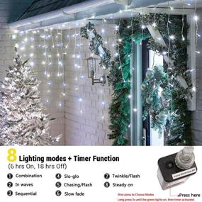 img 1 attached to 🎄 Toodour LED Icicle Lights: 360 LEDs, 29.5ft, 8 Modes - Perfect Christmas Window Curtain Fairy Lights with 60 Drops - Pure White Twinkle Lights for Party, Holiday and Wedding Décor