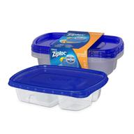 🍱 ziploc food storage meal prep containers: reusable kitchen organization solution with smart snap technology, dishwasher safe, divided rectangle, 2 count логотип