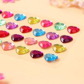 img 2 attached to 🌈 Наклейки с разноцветными стразами ZEAVOLA Bling Craft Jewels Crystal Gem – различные размеры (250 штук), самоклеющиеся