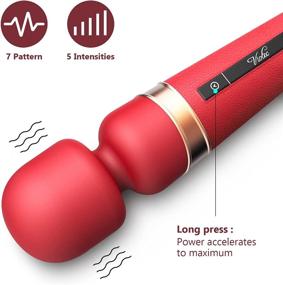 img 2 attached to 💦 Waterproof Massage Wand with Soft Silicone Head - Cordless, Quiet, and Relaxing for Women and Men (Red)