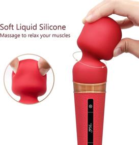 img 3 attached to 💦 Waterproof Massage Wand with Soft Silicone Head - Cordless, Quiet, and Relaxing for Women and Men (Red)