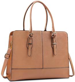 img 4 attached to Laptop Bag For Women Leather Work Tote 15 Laptop Accessories