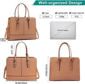 img 1 attached to Laptop Bag For Women Leather Work Tote 15 Laptop Accessories