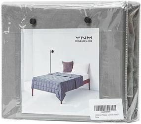 img 2 attached to 🛏️ YnM Cotton/Polyester Duvet Cover for Weighted Blankets: Grey/White Reversible, 60''x80'' - Enhance Your Weighted Blanket Experience!