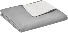 img 4 attached to 🛏️ YnM Cotton/Polyester Duvet Cover for Weighted Blankets: Grey/White Reversible, 60''x80'' - Enhance Your Weighted Blanket Experience!