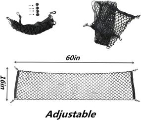 img 1 attached to 📦 Премиум эластичная сетка в стиле конверта для груза - регулируемый органайзер багажника 60”x16” для автомобилей, внедорожников, грузовиков