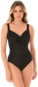 img 4 attached to Flaunt Your Figure with Miraclesuit Women's Sanibel Tummy Control Underwire Bra Swimsuit – Full Coverage Confidence!